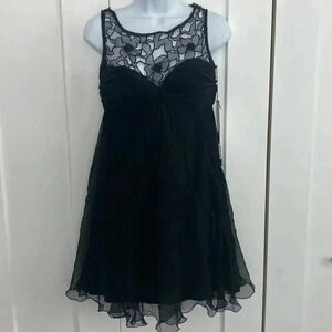 NWT JOVANI Silk Beaded Top Mini Cocktail Dress